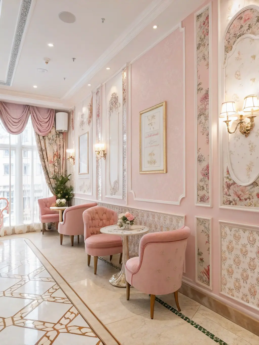 An interior designer presenting fabric samples and design concepts to a homeowner in a well-lit studio.